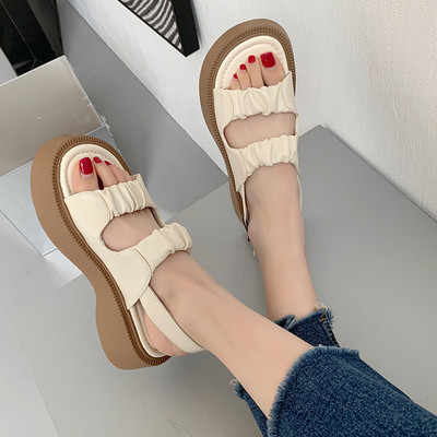 Γυναικεία casual πέδιλα πλατφόρμα  από οικολογικό δέρμα