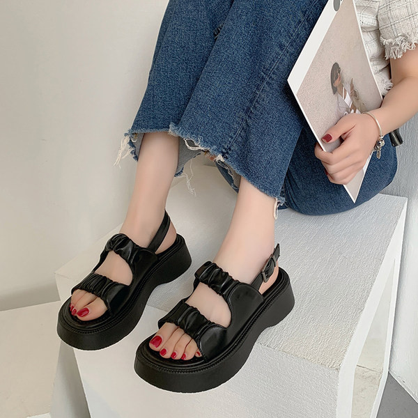 Γυναικεία casual πέδιλα πλατφόρμα  από οικολογικό δέρμα