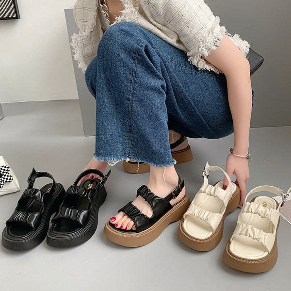 Γυναικεία casual πέδιλα πλατφόρμα  από οικολογικό δέρμα