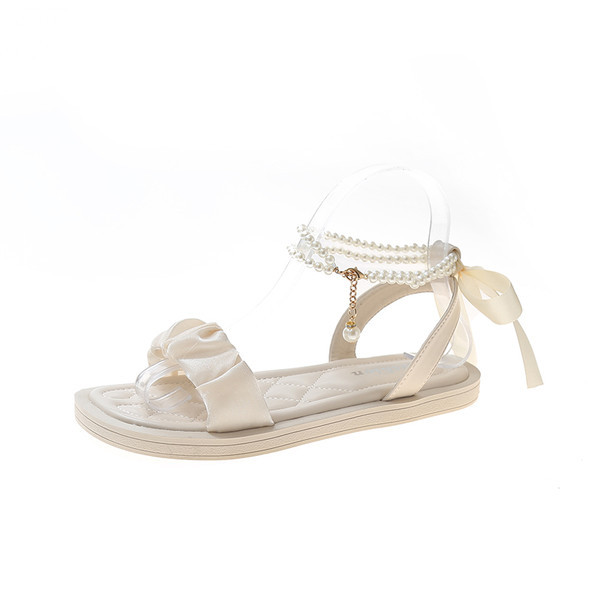 Ležerne ženske sandale s biserima