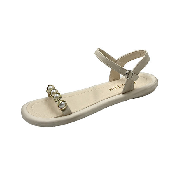 Сандали за ежедневието с декоративни перли