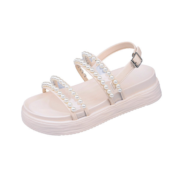 Moderne ženske sandale sa ukrasnim perlicama