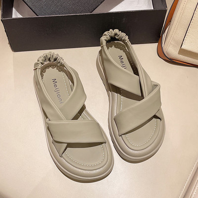 Нов модел дамски сандали с каишки от еко кожа