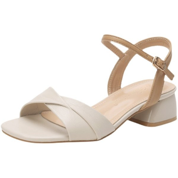 Ежедневни сандали с нисък дебел ток 