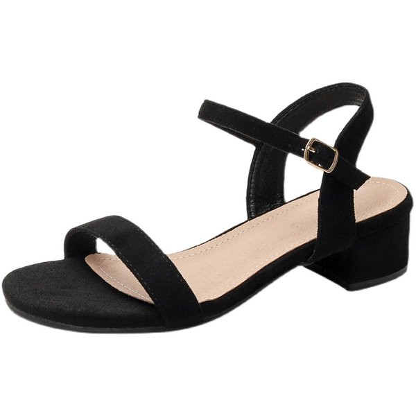 Clean style eko antilop sandale s niskom debelom petom