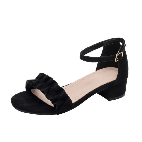 Ženske antilop sandale sa petom od 5cm i metalnom kopčom