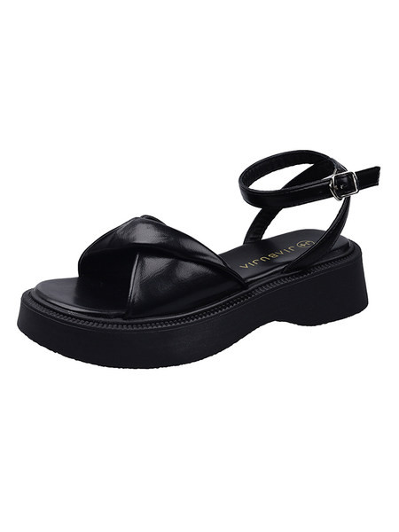 Ежедневни сандали от еко кожа с платформа