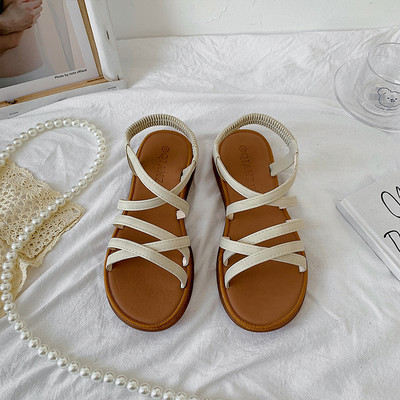 Дамски ежедневни сандали с ниска равна подметка