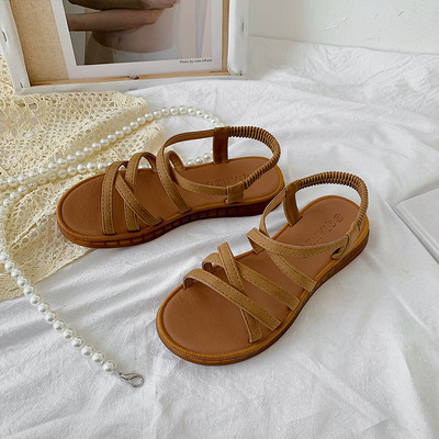 Дамски ежедневни сандали с ниска равна подметка