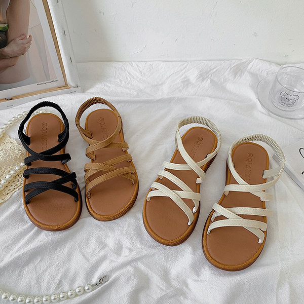 Дамски ежедневни сандали с ниска равна подметка