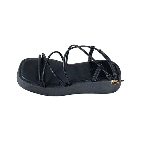 Ženske ležerne sandale od eko kože s metalnom kopčom