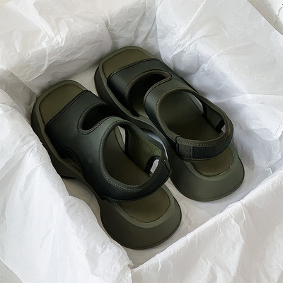 Ženske sandale od eko brušene kože sa platformom