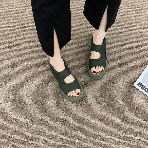 Ženske sandale od eko brušene kože sa platformom