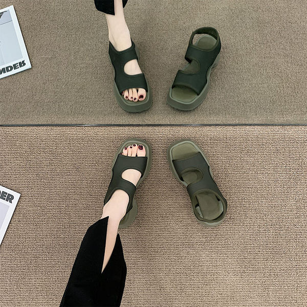 Ženske sandale od eko brušene kože sa platformom