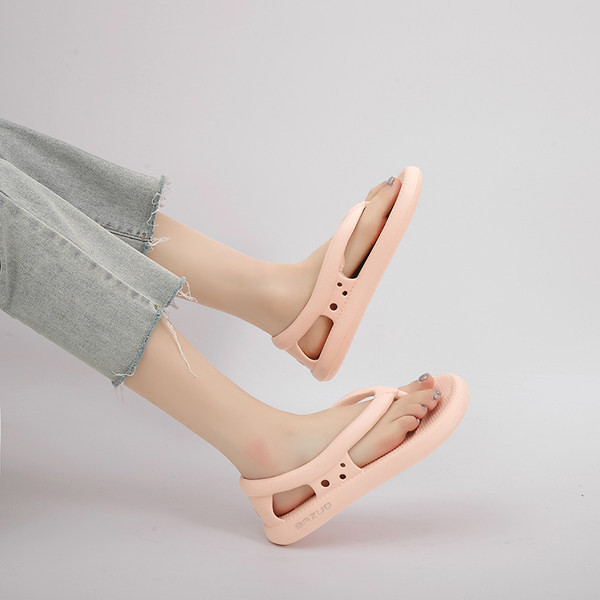 Ženske ležerne tanga sandale s ravnim potplatom