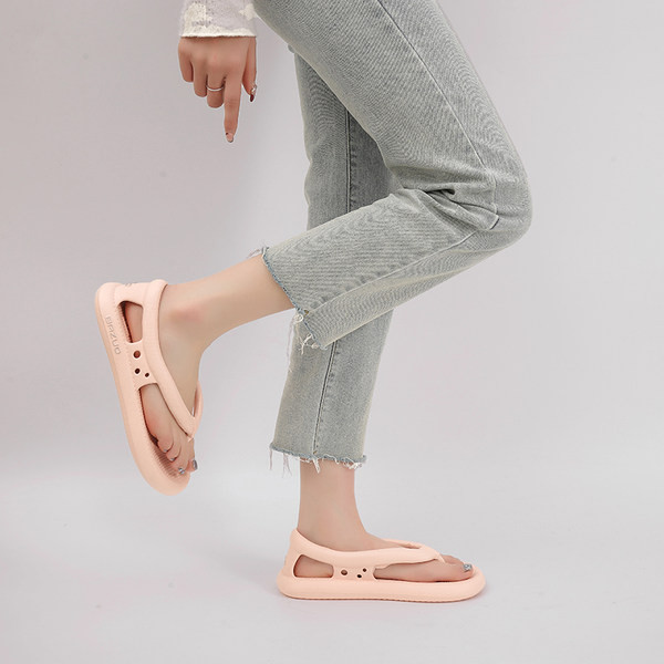 Ženske ležerne tanga sandale s ravnim potplatom