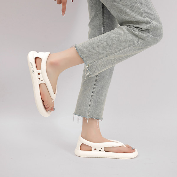 Ženske ležerne tanga sandale s ravnim potplatom