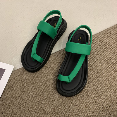 Ženske ležerne sandale od eko kože ravnog potplata