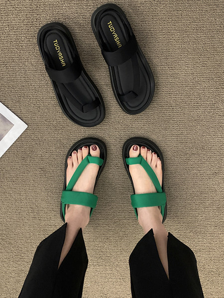 Ženske ležerne sandale od eko kože ravnog potplata