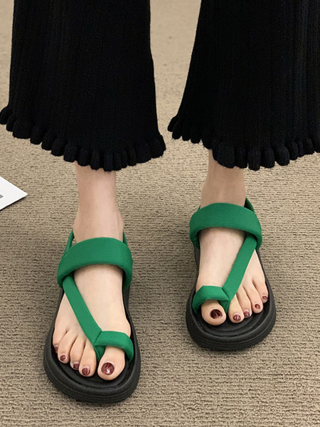 Ženske ležerne sandale od eko kože ravnog potplata