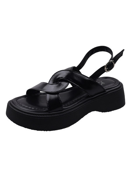 Ženske sandale od umjetne kože sa debelim đonom