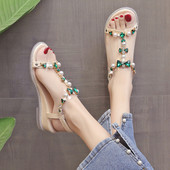 Casual πέδιλα για γυναίκες με πέτρες και πέρλες