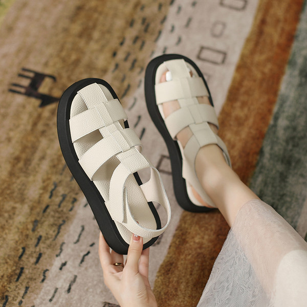 Casual πέδιλα από οικολογικό δέρμα με κλείσιμο με velcro