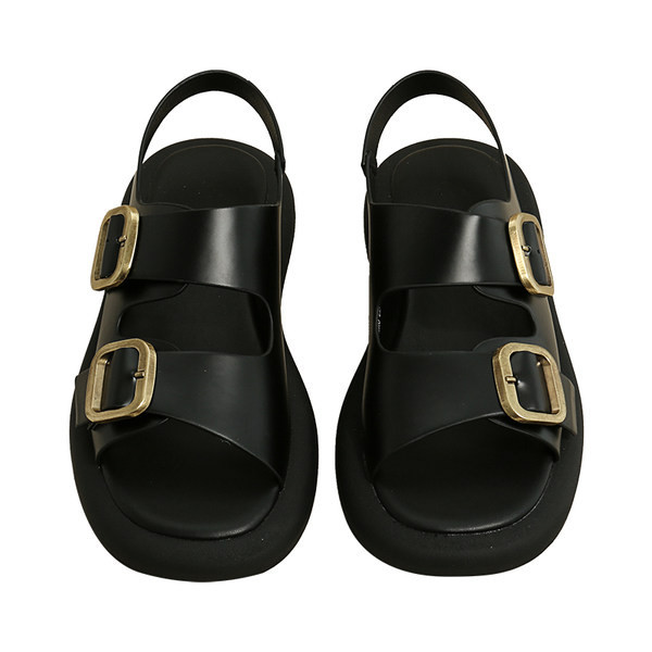 Ženske ležerne sandale s metalnom kopčom i ravnim potplatom