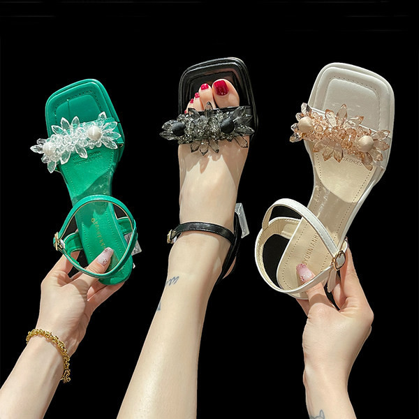 Elegantne ženske sandale sa kamenčićima - tri boje