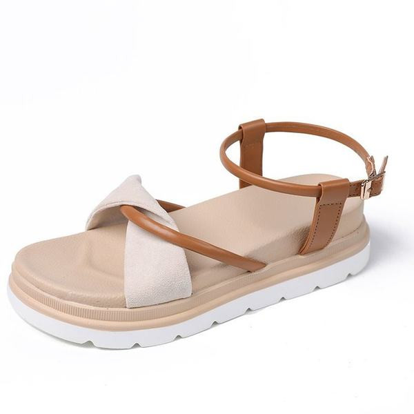 Casual γυναικεία πέδιλα με ψηλή σόλα 5εκ