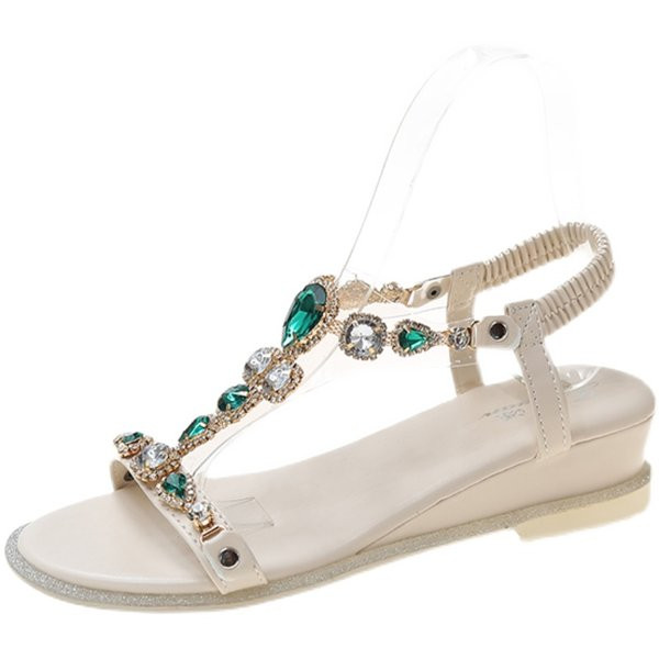 Ženske sandale od eko kože sa kamenčićima u boji