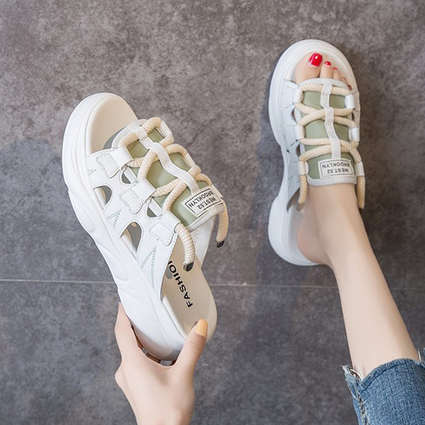 Γυναικείες casual παντόφλες με κορδόνια