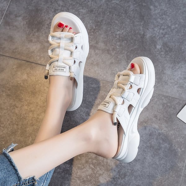 Γυναικείες casual παντόφλες με κορδόνια