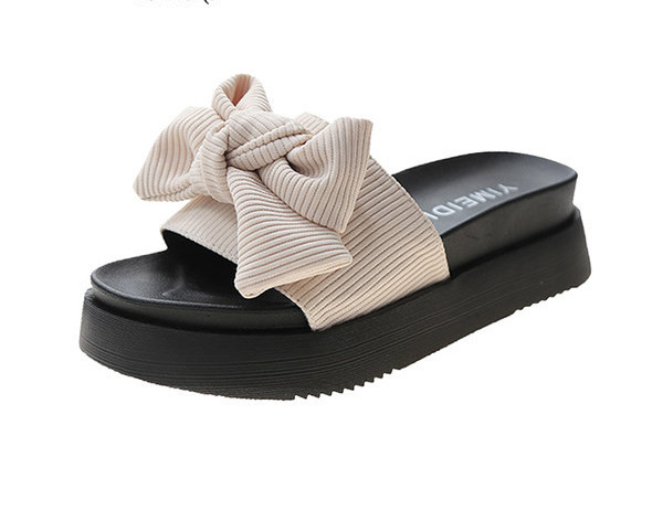 Casual papuče s platformom i tekstilnom trakom