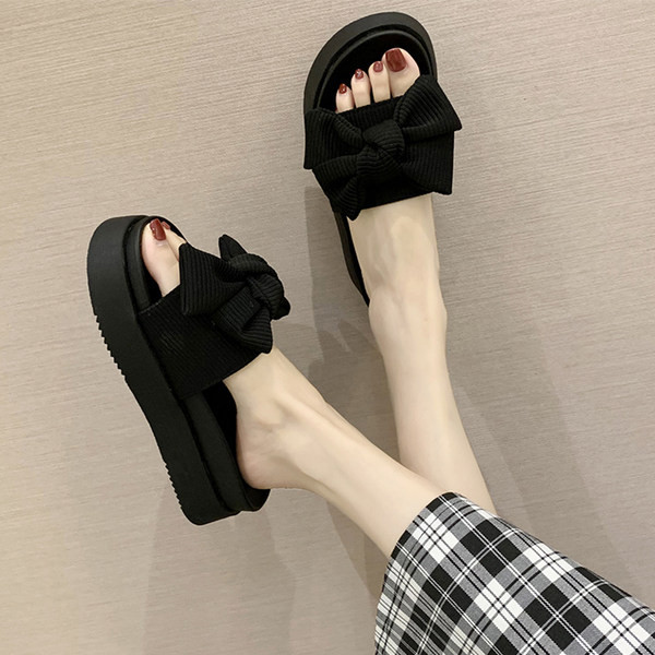 Casual papuče s platformom i tekstilnom trakom