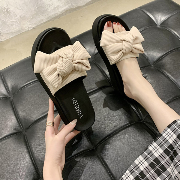 Casual papuče s platformom i tekstilnom trakom