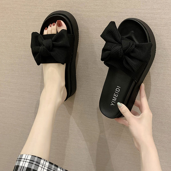 Casual papuče s platformom i tekstilnom trakom