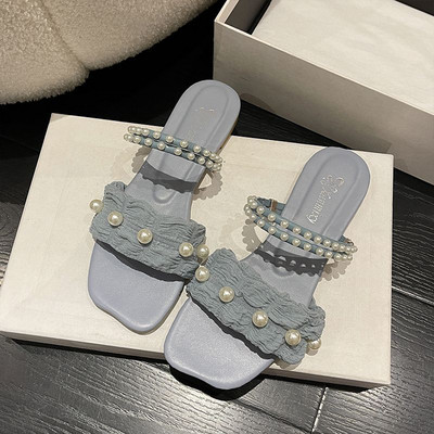 Casual γυναικείες παντόφλες με πέρλες σε τρία χρώματα