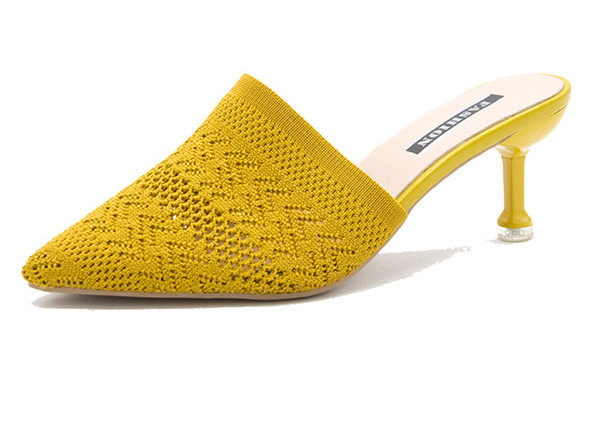 Ženske špicaste papuče s visokom petom 6,5 cm