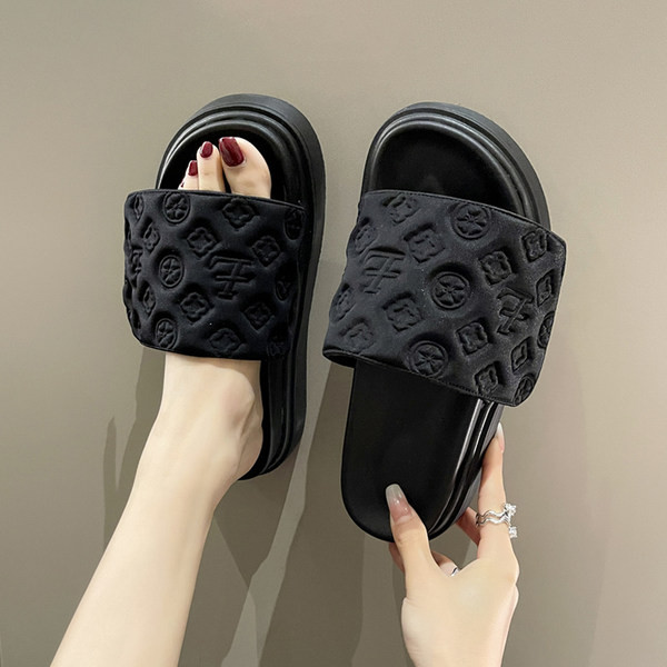 Γυναικείες casual παντόφλες με ψηλή σόλα 4cm