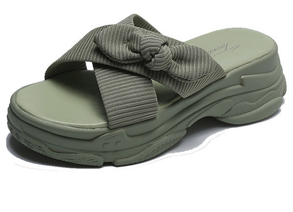 Papuci textile dama cu talpa inalta 6cm