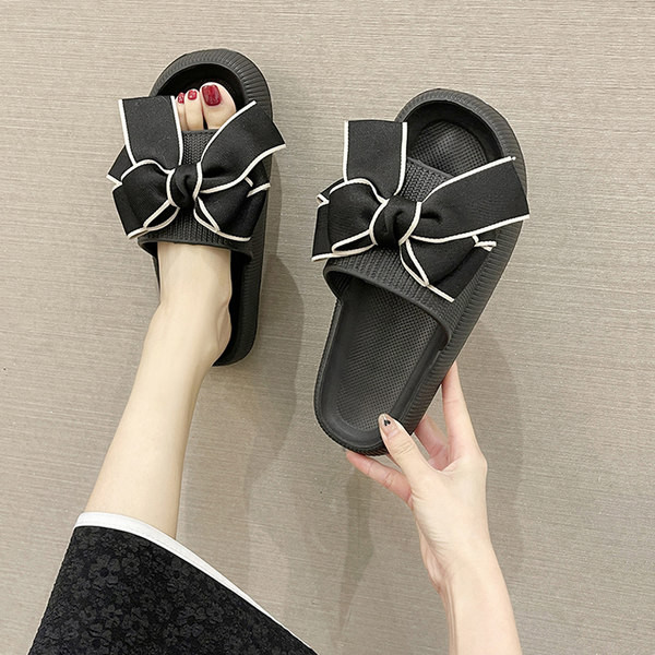 Ženske gumene papuče s ravnim potplatom i trakom