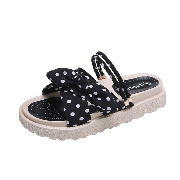 Moderne ženske tekstilne papuče s visokim potplatom