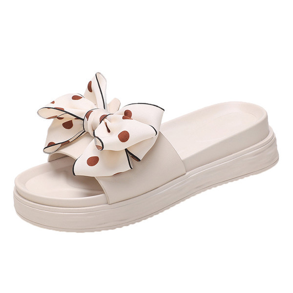 Γυναικείες παντόφλες από οικολογικό δέρμα με κορδέλα νέο μοντέλο