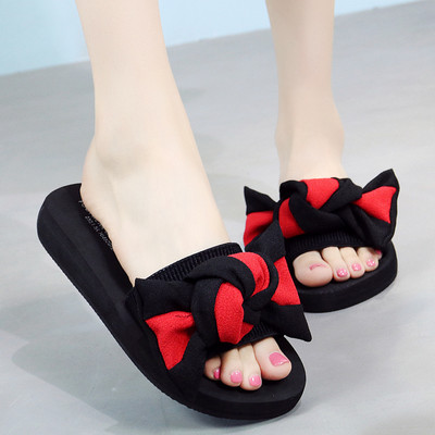 Γυναικείες παντόφλες με μεγάλη υφασμάτινη κορδέλα - πολλά χρώματα