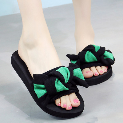 Γυναικείες παντόφλες με μεγάλη υφασμάτινη κορδέλα - πολλά χρώματα