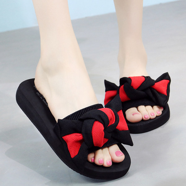 Γυναικείες παντόφλες με μεγάλη υφασμάτινη κορδέλα - πολλά χρώματα