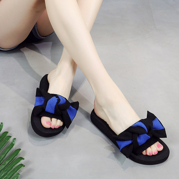 Γυναικείες παντόφλες με μεγάλη υφασμάτινη κορδέλα - πολλά χρώματα