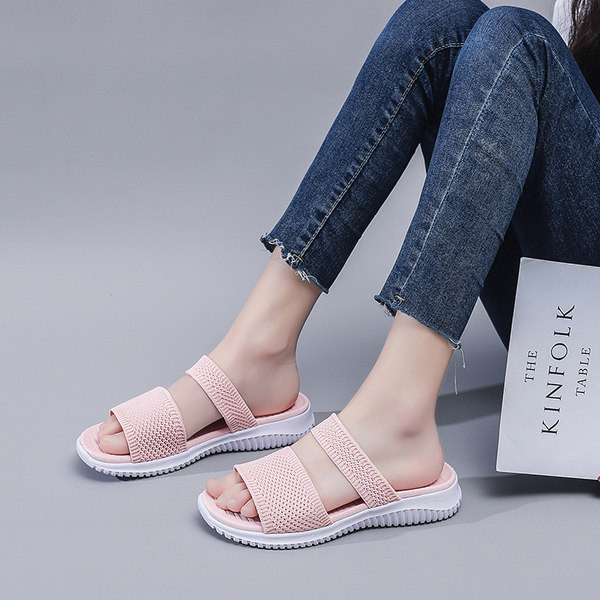 Casual παντόφλες με υφασμάτινο λουράκι - δύο μοντέλα