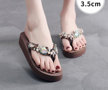 Νέο μοντέλο γυναικείες παντόφλες με πέτρες - μέσα από τα δάχτυλα των ποδιών